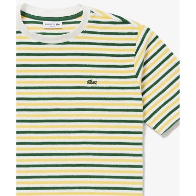 オーバーサイズ　ハイゲージパイル地ボーダー半袖Ｔシャツ