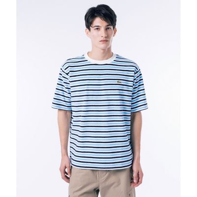 LACOSTE/ラコステ オーバーサイズ ハイゲージパイル地ボーダー半袖Tシャツ