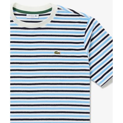オーバーサイズ　ハイゲージパイル地ボーダー半袖Ｔシャツ