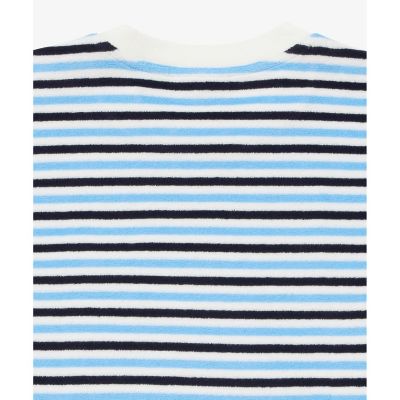 オーバーサイズ　ハイゲージパイル地ボーダー半袖Ｔシャツ
