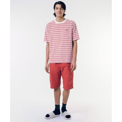 オーバーサイズ　ハイゲージパイル地ボーダー半袖Ｔシャツ