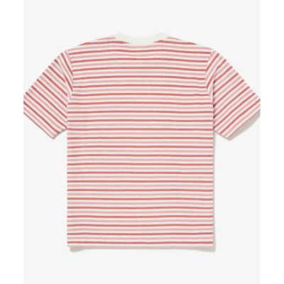オーバーサイズ　ハイゲージパイル地ボーダー半袖Ｔシャツ
