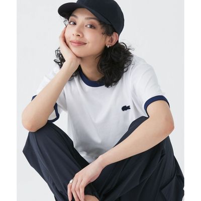 ＜LACOSTE＞【オンライン限定】ＬＡＣＯＳＴＥ　ワンポイントロゴ　リンガーＴシャツ