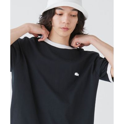【オンライン限定】ＬＡＣＯＳＴＥ　ワンポイントロゴ　リンガーＴシャツ