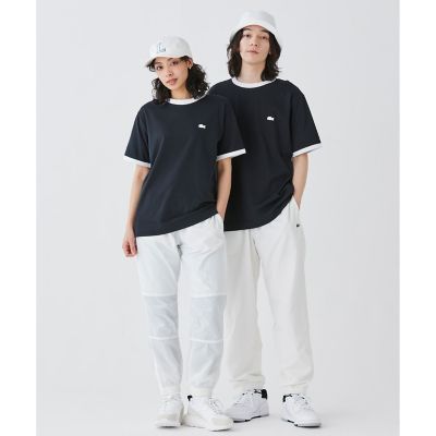 【オンライン限定】ＬＡＣＯＳＴＥ　ワンポイントロゴ　リンガーＴシャツ