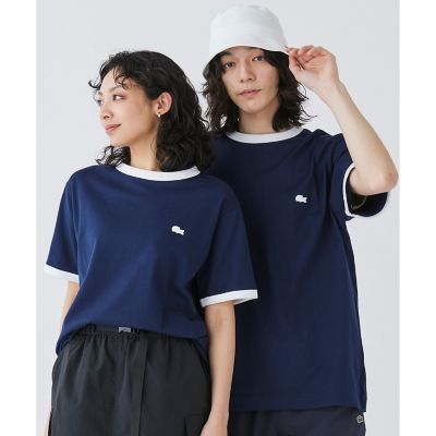【オンライン限定】ＬＡＣＯＳＴＥ　ワンポイントロゴ　リンガーＴシャツ