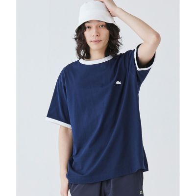 【オンライン限定】ＬＡＣＯＳＴＥ　ワンポイントロゴ　リンガーＴシャツ