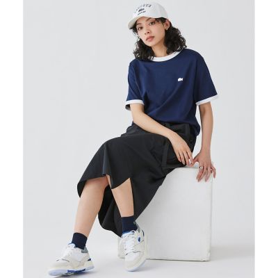 【オンライン限定】ＬＡＣＯＳＴＥ　ワンポイントロゴ　リンガーＴシャツ