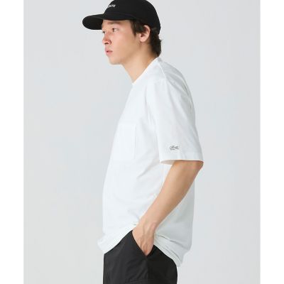 ワンポイントロゴ　オーバーサイズ　ポケット半袖Ｔシャツ　透け防止　速乾　ストレッチ