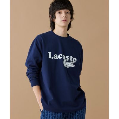 LACOSTE/ラコステ LACOSTE 鹿の子オーバーサイズプリント ロングスリーブTシャツ ネイビー トップス【三越伊勢丹/公式】