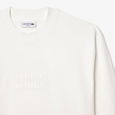 LACOSTE ネイビー クルーネック長袖Tシャツ テニス