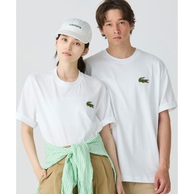 ＜LACOSTE＞シェニールワニロゴ　オーバーサイズ半袖Ｔシャツ　／　ルーズフィットＴ