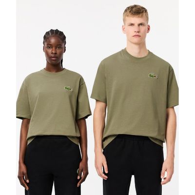 シェニールワニロゴ　オーバーサイズ半袖Ｔシャツ　／　ルーズフィットＴ