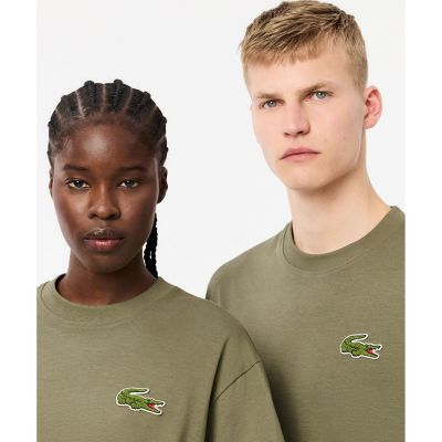 シェニールワニロゴ　オーバーサイズ半袖Ｔシャツ　／　ルーズフィットＴ