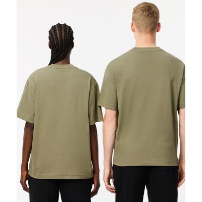 シェニールワニロゴ　オーバーサイズ半袖Ｔシャツ　／　ルーズフィットＴ