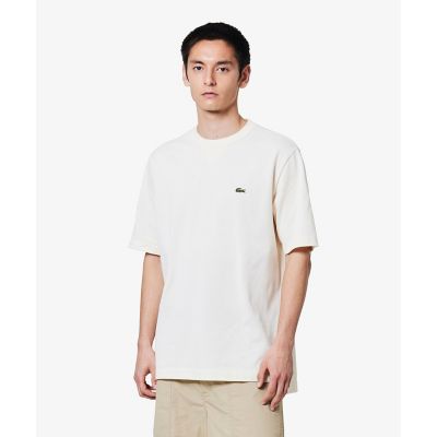 LACOSTE ホワイト Tシャツ 定価11000円 新品 L．12．12アレンジ ガゼット付き鹿の子地Tシャツ