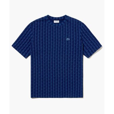 インディゴ鹿の子地 モノグラム半袖Tシャツ | LACOSTE/ラコステ