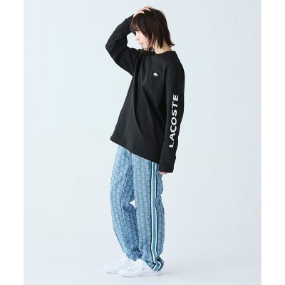 ヘビーウェイト スリーブプリント ロングリブスリーブTシャツ