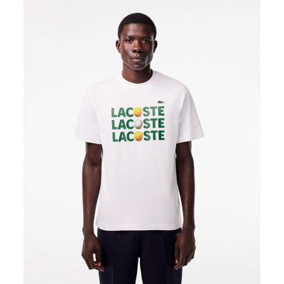 ＜三越伊勢丹/公式＞ LACOSTE/ラコステ ボールグラフィックプリントTシャツ ホワイト スポーツウェア【三越伊勢丹/公式】