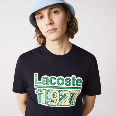 ＜LACOSTE＞ヴィンテージプリントコットンクルーネックＴシャツ