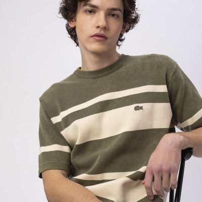 ＜LACOSTE＞ウォッシュドニットボーダーＴシャツ