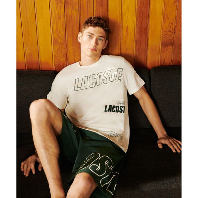 【LACOSTE】オールオーバー ロゴ プリント ラウンジ Tシャツ ♪ EC限定】ランダムブランドネームロゴラウンジTシャツ