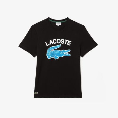 LACOSTE ラコステ プリント黒Tシャツ  サイズ7