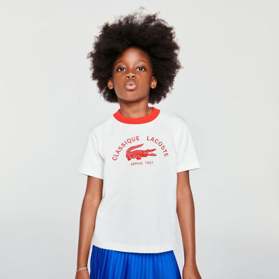 ＜LACOSTE＞ＧＩＲＬＳトリムＴシャツ