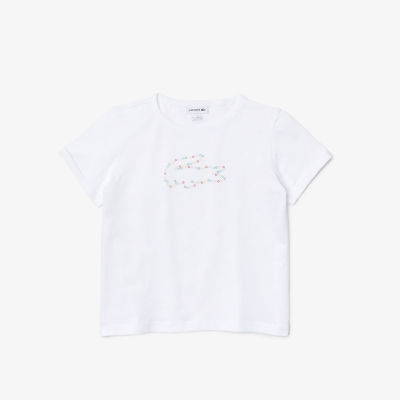 ＜LACOSTE＞カラフルドットクロック　ガールズＴシャツ