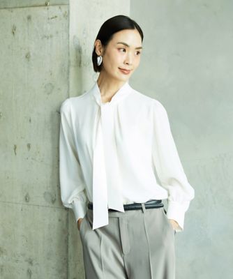 ＜MICHEL KLEIN (Women)＞ボウタイブラウス