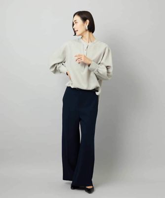 セットアップ対応］バンドカラーロングシャツブラウス | MICHEL KLEIN