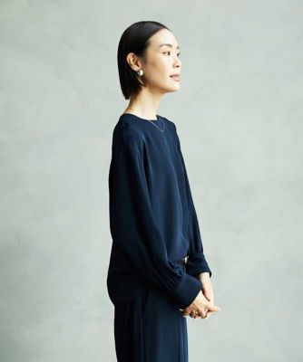 セットアップ対応］ノーカラーブラウス | MICHEL KLEIN (Women