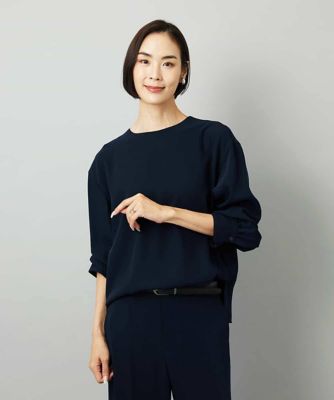 セットアップ対応］ノーカラーブラウス | MICHEL KLEIN (Women