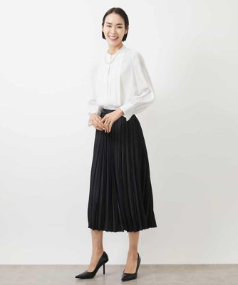 バンドカラータックブラウス
