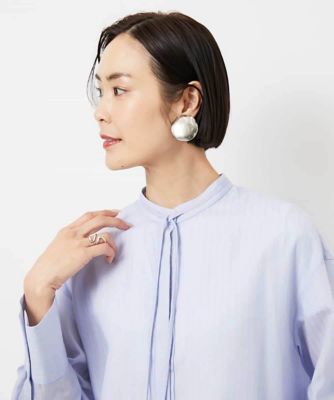 ＜MICHEL KLEIN (Women)＞レーヨンドビー細ボウタイブラウス