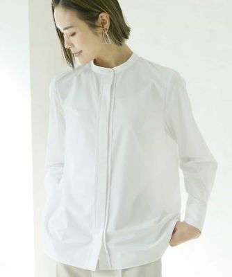 ＜MICHEL KLEIN (Women)＞ストレッチブロードタックブラウス
