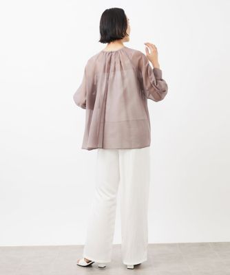 ボリュームスリーブシアーブラウス（ＷＥＢ限定カラーあり）
