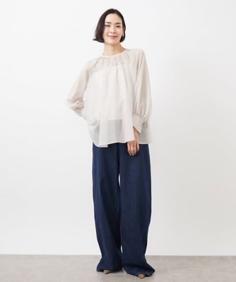 ボリュームスリーブシアーブラウス（ＷＥＢ限定カラーあり）