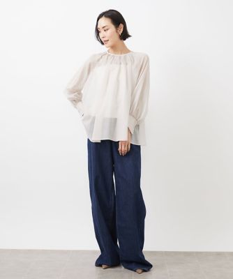 ボリュームスリーブシアーブラウス（ＷＥＢ限定カラーあり）