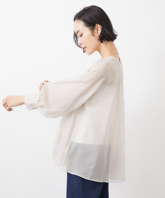 ボリュームスリーブシアーブラウス（ＷＥＢ限定カラーあり）