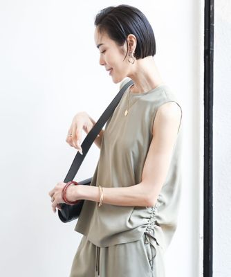 ＜MICHEL KLEIN (Women)＞［セットアップ対応］サイドドロストノースリーブブラウス