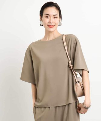 【SALE】MICHEL KLEIN (Women)/ミッシェルクラン [接触冷感/UVカット]クルーネック Tブラウス(セットアップ対応) カーキ36 トップス【三越伊勢丹/公式】