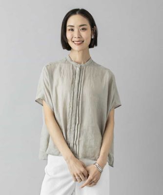 45R✨️モンサンミッシェル超ガーゼのカットソー❁リネン混 ふんわり ナチュラル セットアップ対応］リネンブラウス | MICHEL KLEIN (Women)/ミッシェル