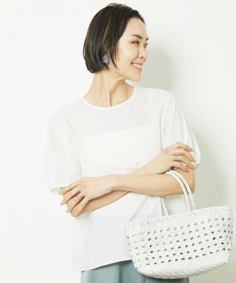 タイプライターパフスリーブブラウス