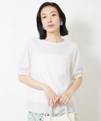 タイプライターパフスリーブブラウス