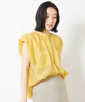 MICHEL KLEIN (Women)/ミッシェルクラン シアーストライプブラウス