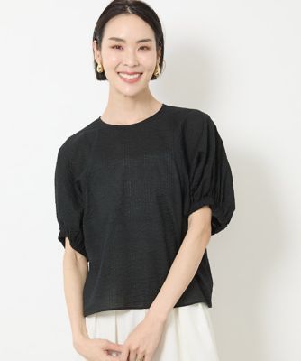 MICHEL KLEIN (Women)/ミッシェルクラン パフスリーブサッカーブラウス