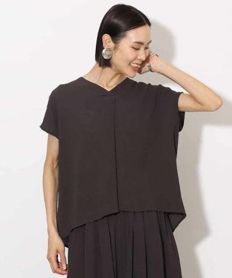 MICHEL KLEIN (Women)/ミッシェルクラン ［セットアップ対応］楊柳Ｖネックデザインブラウス