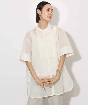 ＜MICHEL KLEIN (Women)＞シアーチュニックブラウス