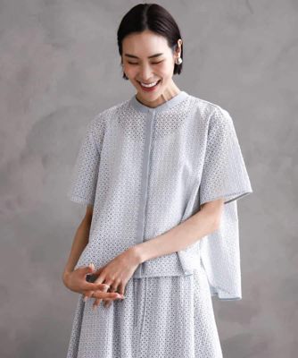 ＜MICHEL KLEIN (Women)＞［セットアップ対応］エンブロイダリーレースブラウス